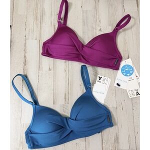 Rosa Faia Maja Bikini Top Lot of‎ 2 A Cup Teal Berry Swim Size 6 Swim Beach NEW